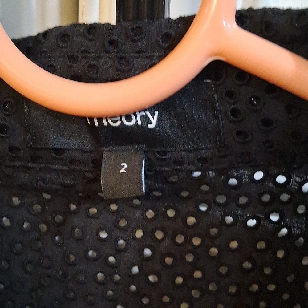 Theory Nova Ruffle Eyelet Dress Size 2 - Picture 5 of 8